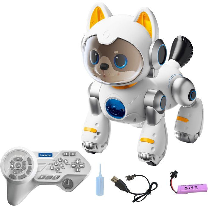 LEXIBOOK - Cyber Power Puppy  My Faithful High-Tech Companion - Remote-Controlled Voice Commands - Dances, Walks, and Imitates a Real Dog