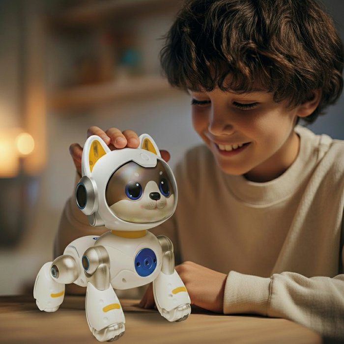 LEXIBOOK - Cyber Power Puppy  My Faithful High-Tech Companion - Remote-Controlled Voice Commands - Dances, Walks, and Imitates a Real Dog