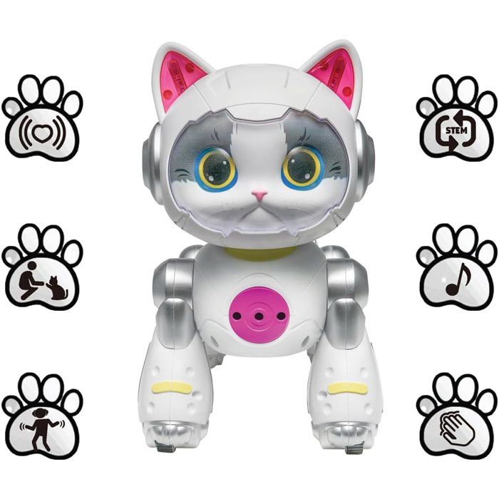 LEXIBOOK - Cyber Power Kitty  My faithful high-tech companion - Voice-activated remote control - Dances, walks, and mimics a real cat