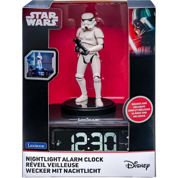 LEXIBOOK - Stormtrooper Digital Alarm Clock with Night Light and Sound Effects