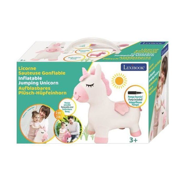 LEXIBOOK Unicorn Inflatable Jumping Plush Toy