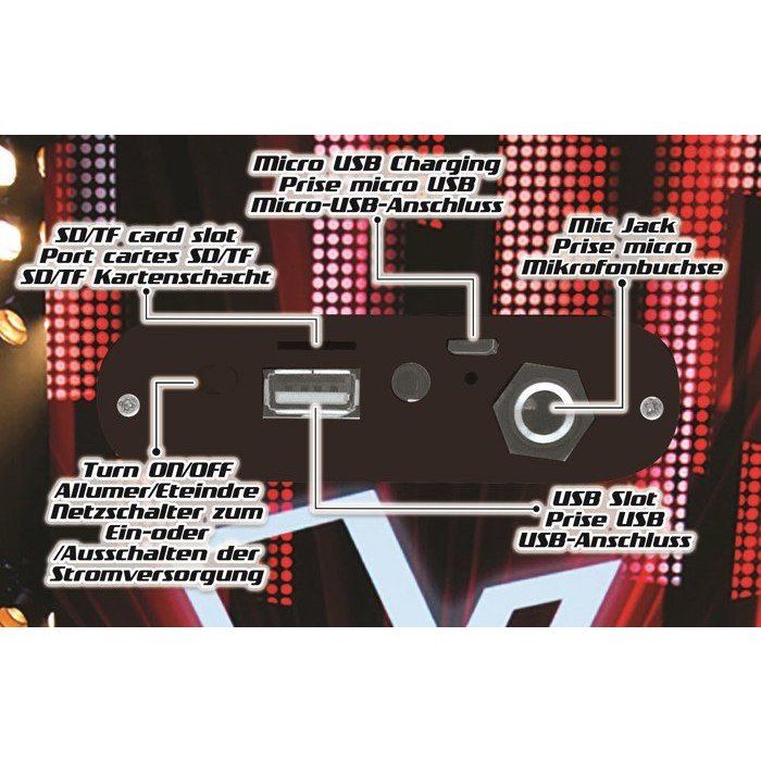 THE VOICE - Trendy Bluetooth speaker - Portable with microphone and light effects