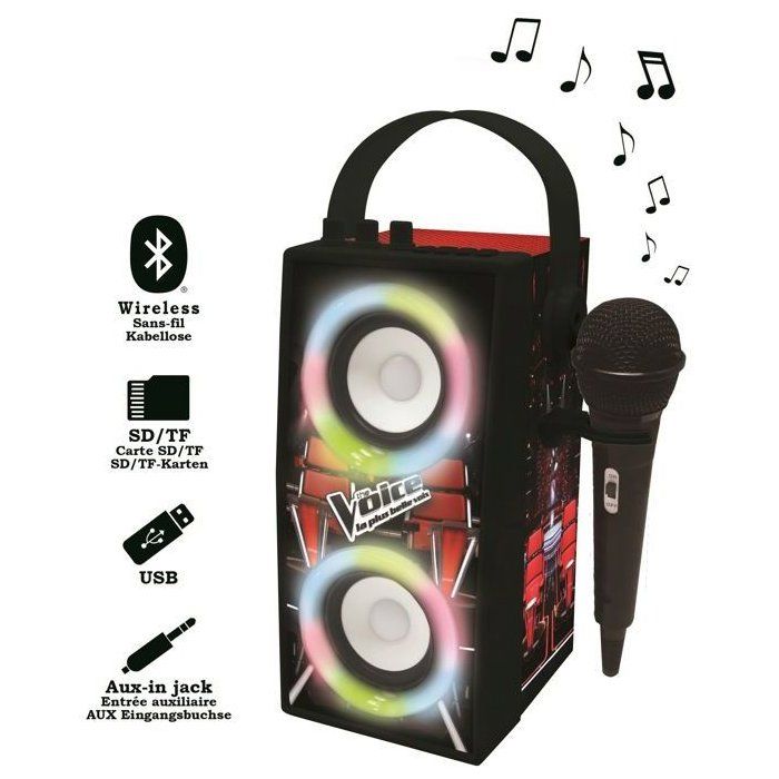 THE VOICE - Trendy Bluetooth speaker - Portable with microphone and light effects