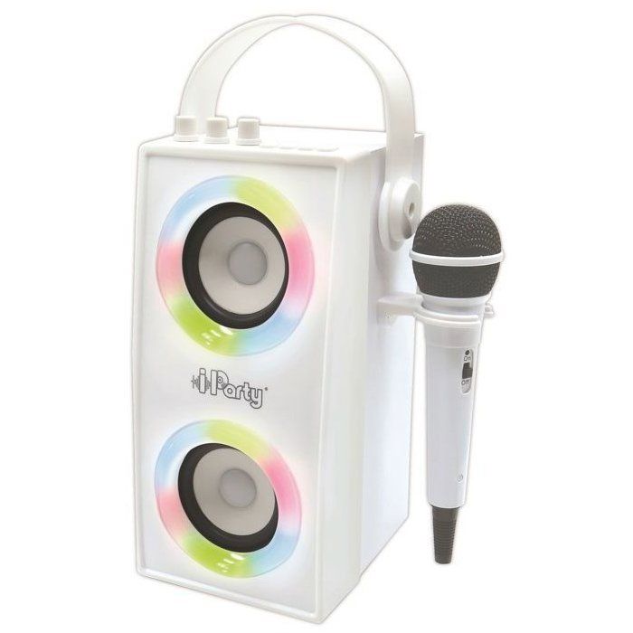Trendy portable Bluetooth speaker with microphone and light effects iParty LEXIBOOK