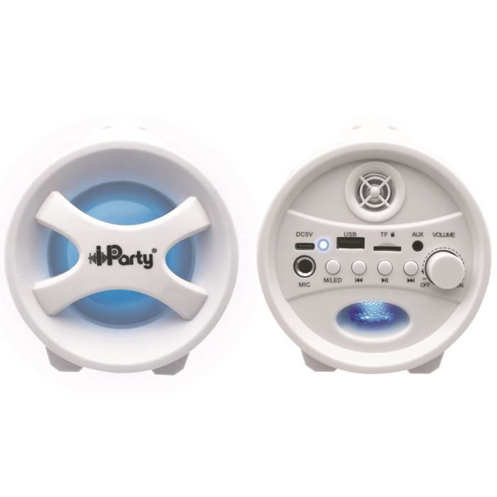 FLASHBOOM Fully illuminated portable Bluetooth speaker with detachable wired microphone iParty - LEXIBOOK