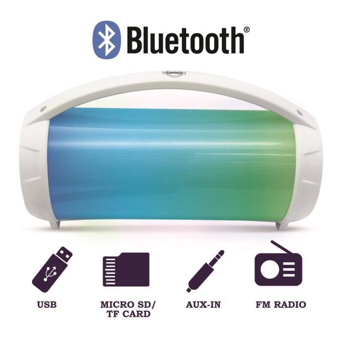 FLASHBOOM Fully illuminated portable Bluetooth speaker with detachable wired microphone iParty - LEXIBOOK