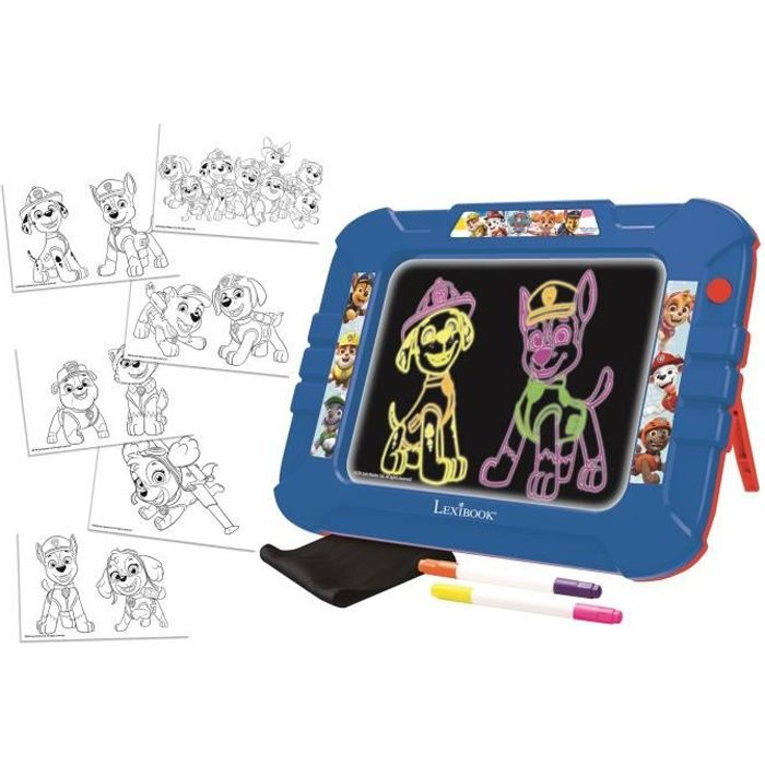 PAT 'PATROUILLE Slate to draw neon light with markers and color models - LEXIBOOK