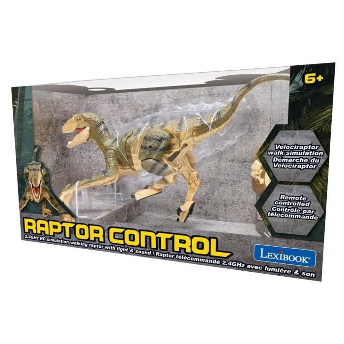 LEXIBOOK - RC Velociraptor - Remote Control Simulation Dinosaur - English