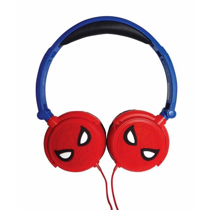 LEXIBOOK - SPIDER-MAN - Stereo Audio Headset, Limited Sound Power, Foldable and Adjustable