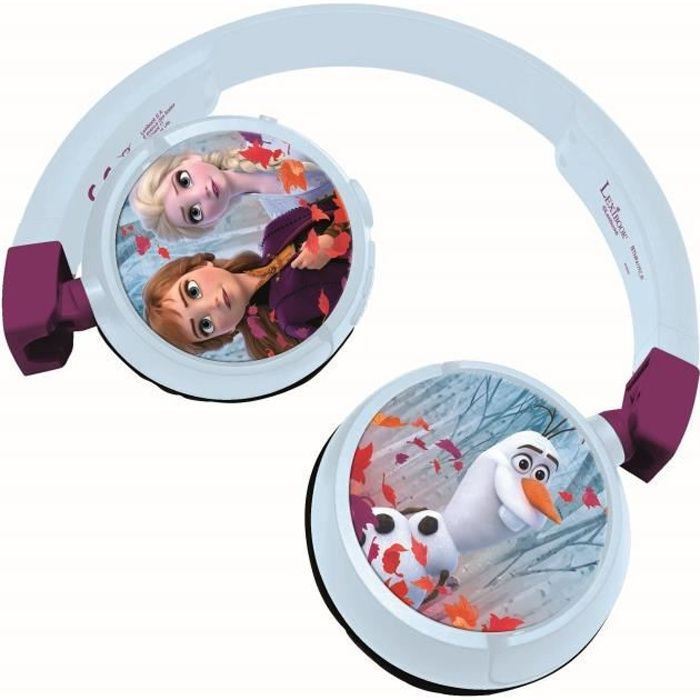 SNOW QUEEN Comfortable foldable 2-in-1 bluetooth and wired headphones for children with sound limitation - LEXIBOOK