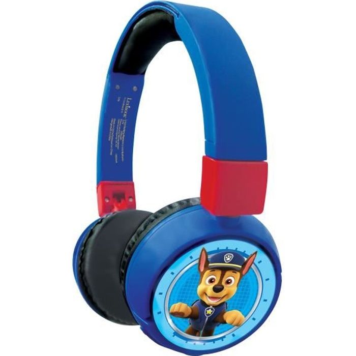 PAT 'PATROUILLE Comfortable foldable 2-in-1 bluetooth and wired headphones for children with sound limitation - LEXIBOOK