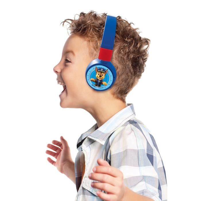 PAT 'PATROUILLE Comfortable foldable 2-in-1 bluetooth and wired headphones for children with sound limitation - LEXIBOOK