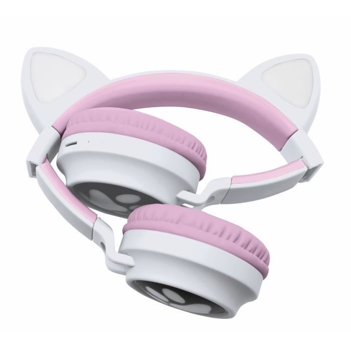 2-in-1 headset with cat ears to listen to your wireless music in Bluetooth 5.0