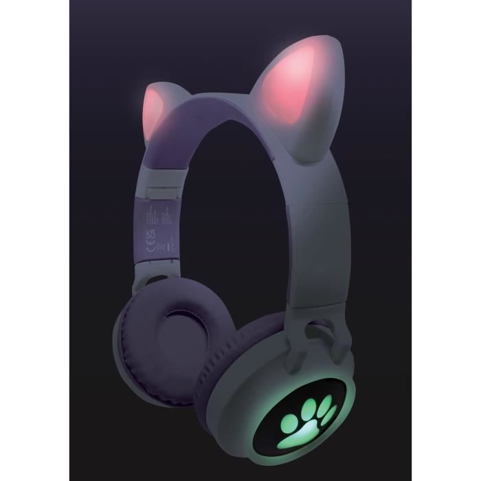 2-in-1 headset with cat ears to listen to your wireless music in Bluetooth 5.0