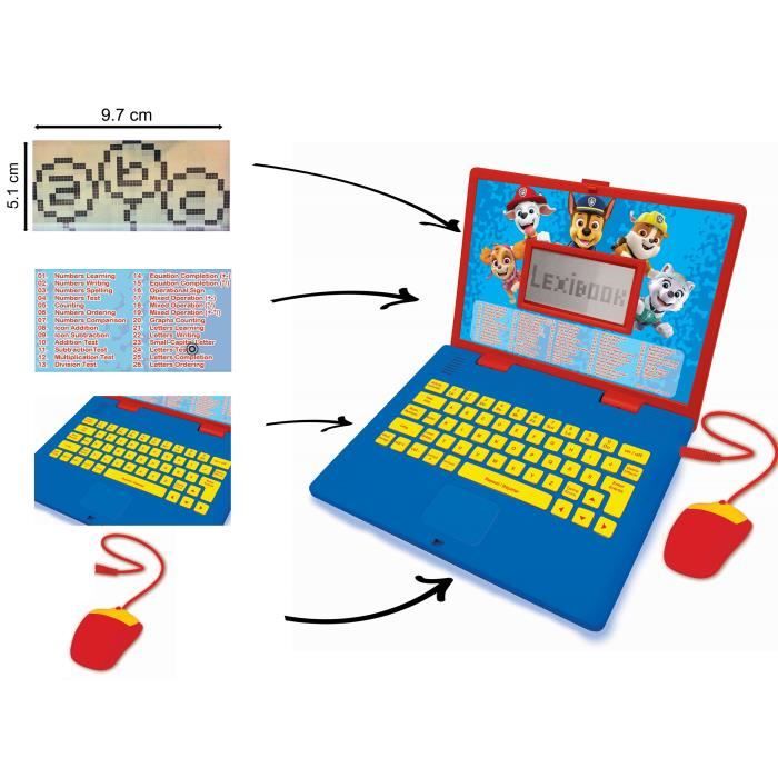 PAT 'PATROUILLE Bilingual educational computer (FR / EN) child LEXIBOOK - 124 activities