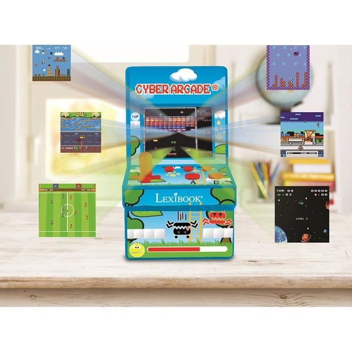 LEXIBOOK - Cyber Arcade Console, 200 Games, LCD Color Screen 2.8