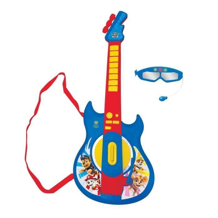 PAT PATROUILLE - Illuminated Electronic Guitar 59cm - Glasses and Microphone