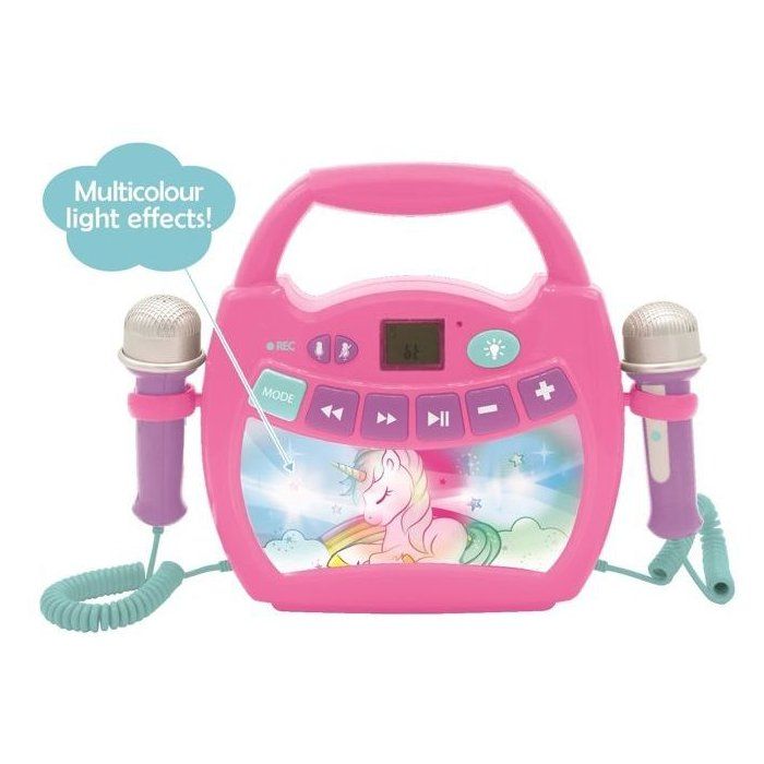 LEXIBOOK - Unicorn Bluetooth Speaker - Light Effects, Microphones and Rechargeable Battery