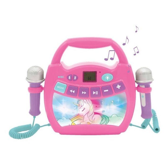 LEXIBOOK - Unicorn Bluetooth Speaker - Light Effects, Microphones and Rechargeable Battery