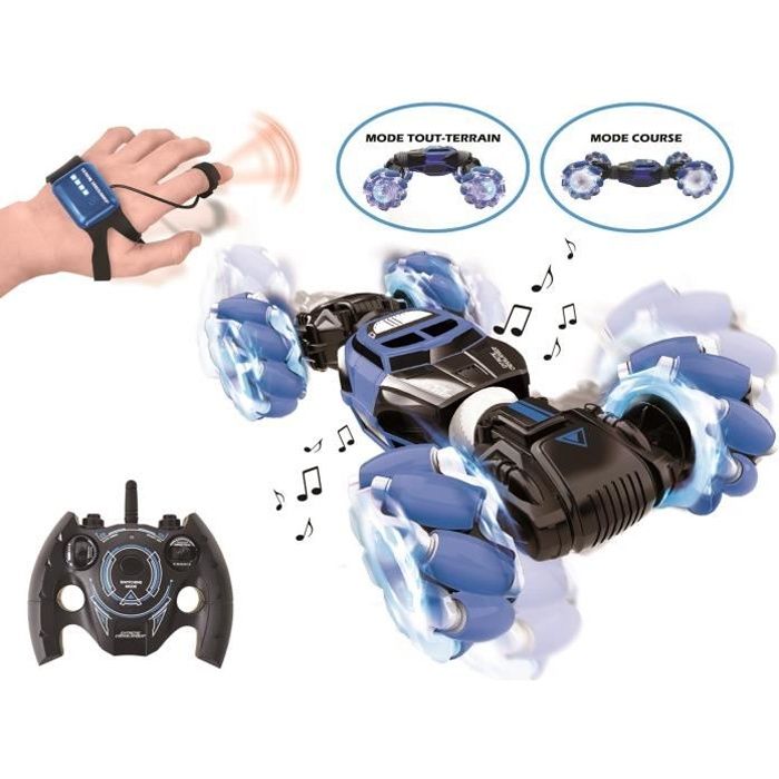 EXTREME CROSSLANDER Light and sound off-road remote control car with remote control and control bracelet - LEXIBOOK