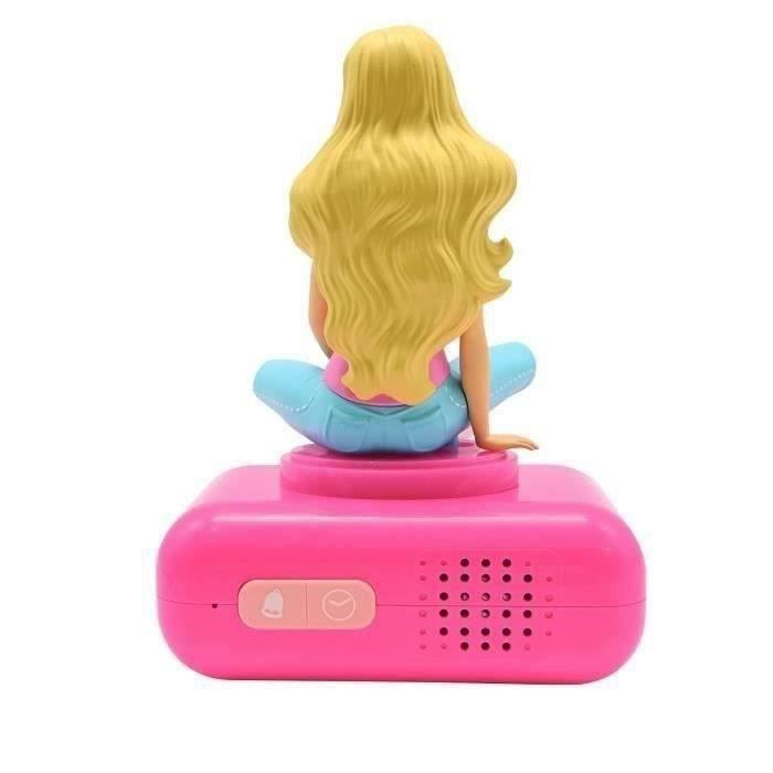Digital alarm clock with bright night light, 3D Barbie, and sound effects