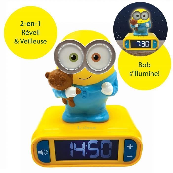 MINIONS Alarm clock with 3D night light and sound effects - LEXIBOOK