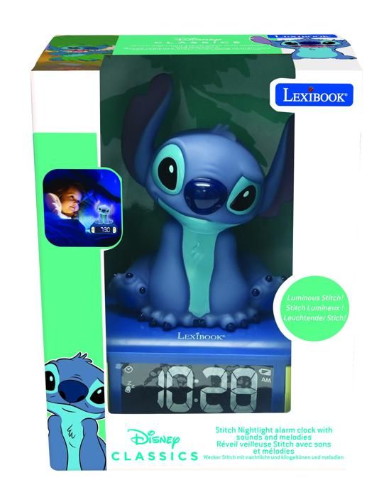 Digital alarm clock with 3D Stitch night light and sound effects