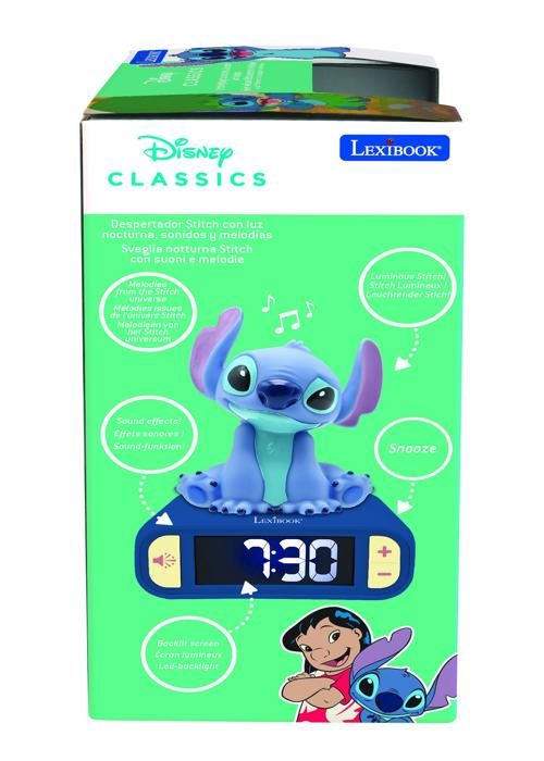 Digital alarm clock with 3D Stitch night light and sound effects