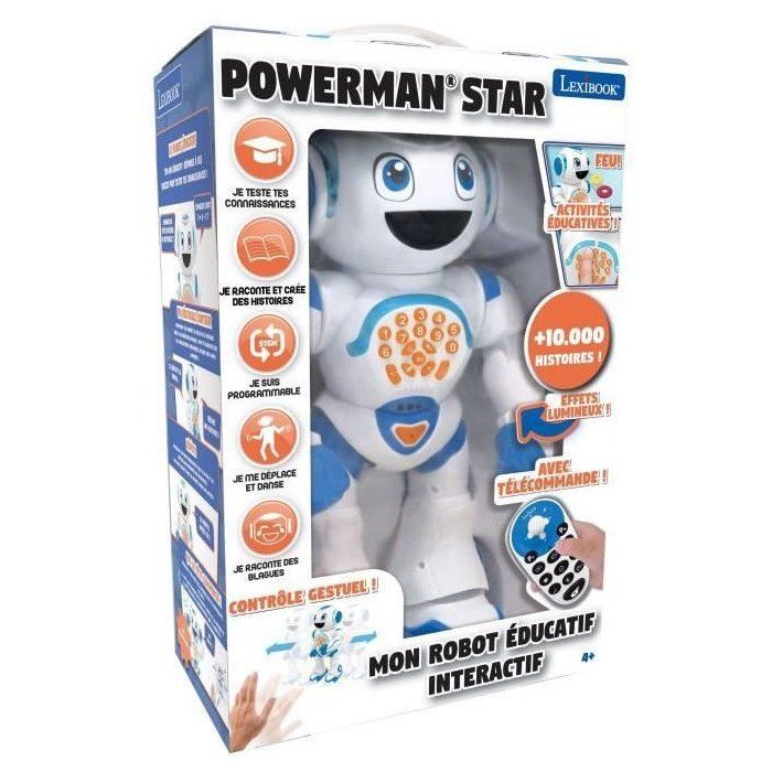 POWERMAN STAR - Interactive Robot for Playing and Learning with gesture control and remote control - LEXIBOOK