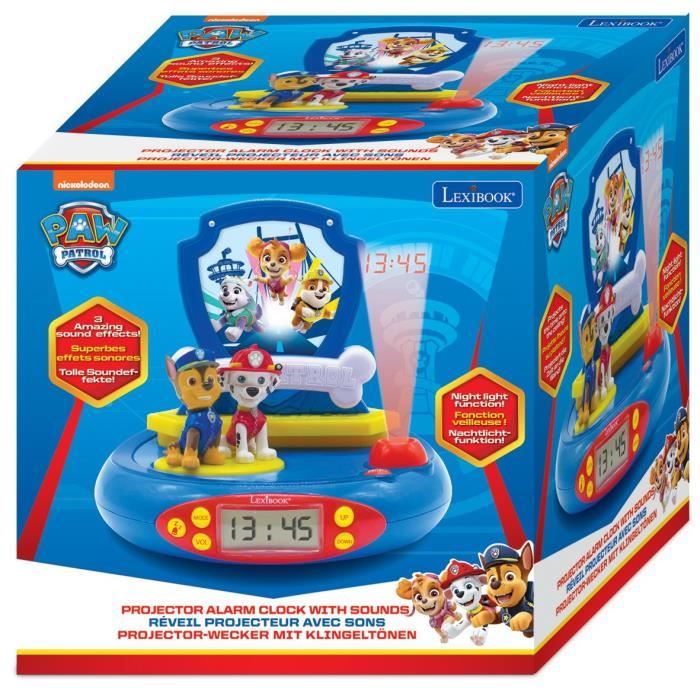 LEXIBOOK - PAT PATROUILLE - Radio Child Alarm Clock with Projections Images