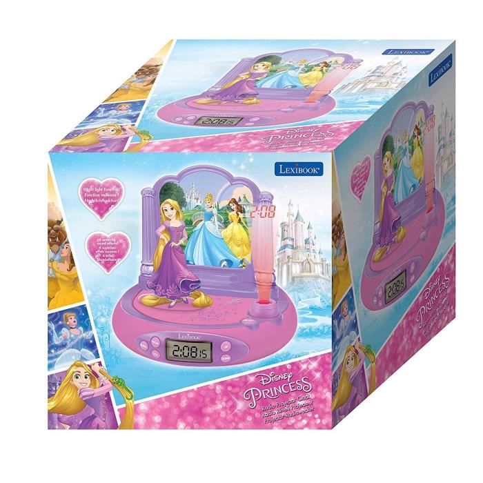 LEXIBOOK - DISNEY PRINCESSES - Child Alarm Clock Radio with Projection Images