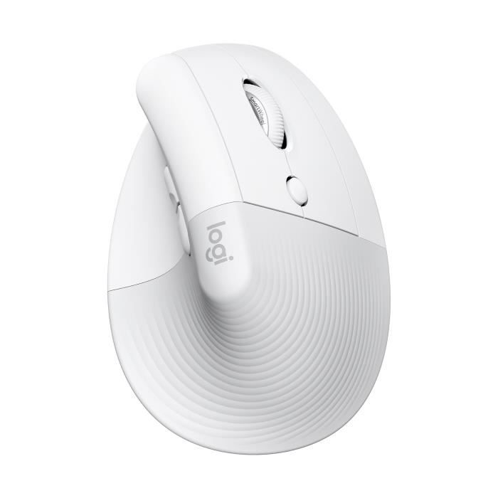 Logitech Lift Ergonomic Vertical Wireless Mouse, Bluetooth or Logi Bolt USB Receiver, Silent - Off-White