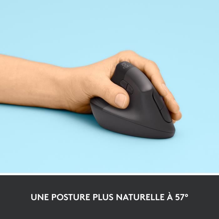 Logitech Lift Left Ergonomic Vertical Wireless Mouse for left-handed, Bluetooth or Logi Bolt USB receiver, Silent