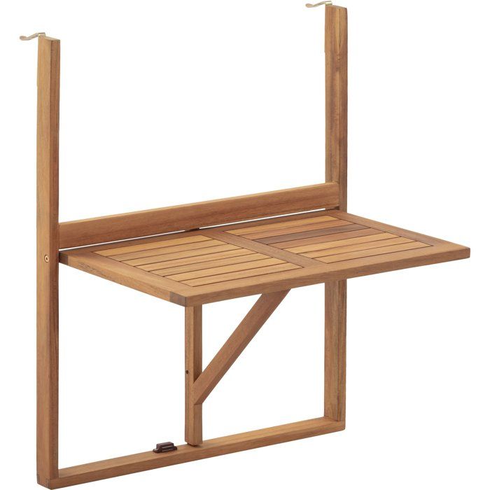 LILOU hanging balcony table - FSC acacia wood - Foldable - 60x44x80 cm
