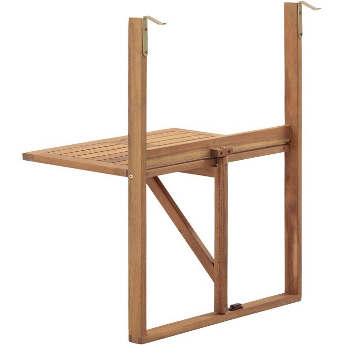 LILOU hanging balcony table - FSC acacia wood - Foldable - 60x44x80 cm