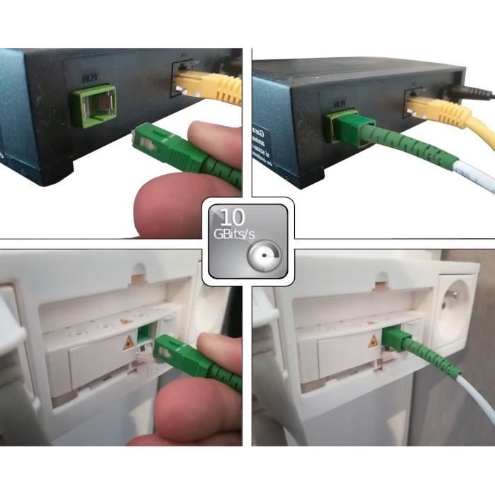 Fiber optic cable for Livebox, SFR box and Bbox 15m00