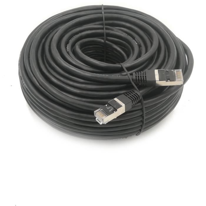 LINEAIRE Shielded RJ45 Cat.6 cable - 20 m - Black