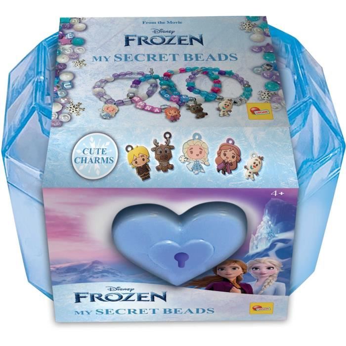 Jewelry Creation Kit - Lisciani - FROZEN - Box with Lock - Colorful Beads - Frozen Charms