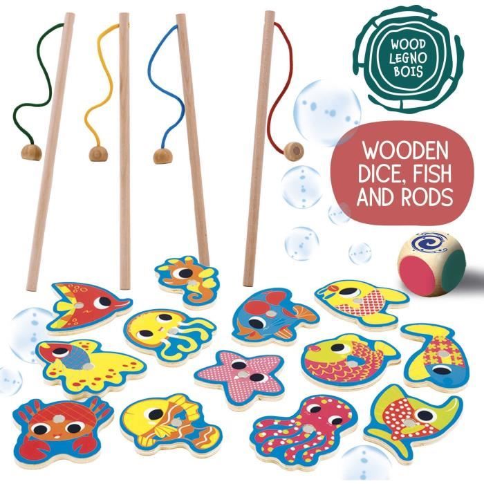 Magnetic Fish Fun - wooden learning game - based on the Montessori method - LISCIANI
