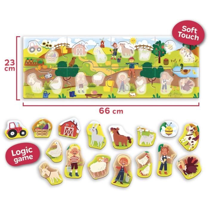 The Farm - Panoramic Puzzle - CAROTINA BABY - Development of logic, Fine motor skills