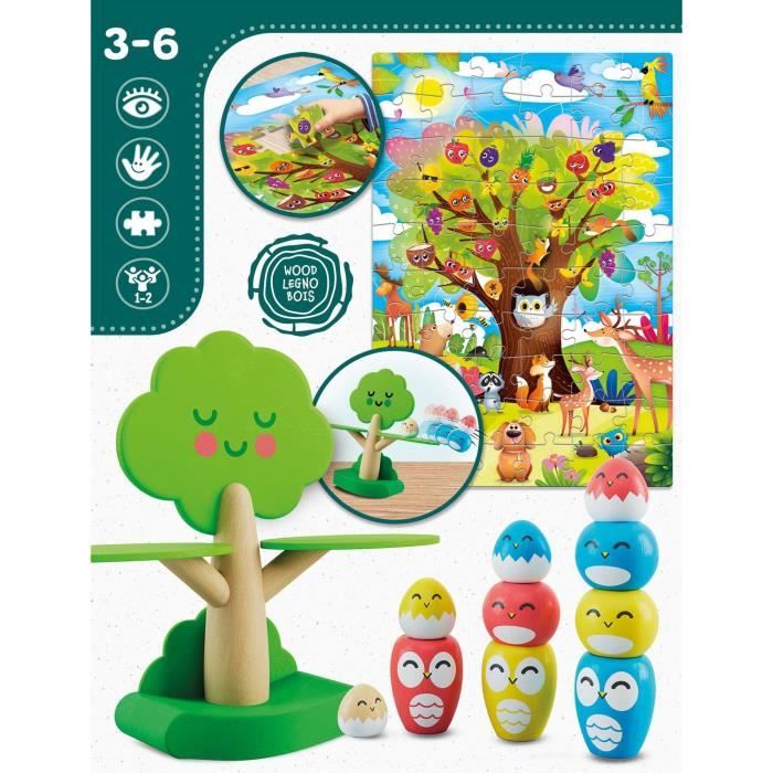 Tree Balancing - Montessori Game - MONTESSORI WOOD - Balancing Game, Tree and Birds