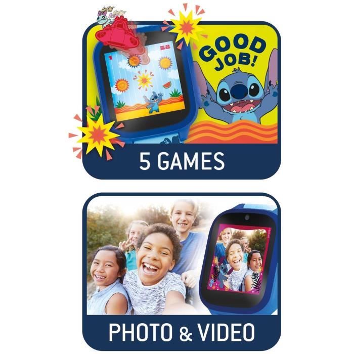 Educational Watch - HI TECH - STITCH - Customizable dials, 5 interactive games