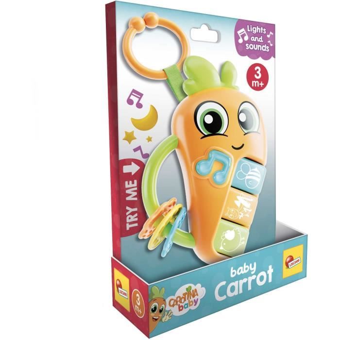 Carrot - Electronic Rattle - CAROTINA BABY - Melodies and Animal Sounds, Teething Rings