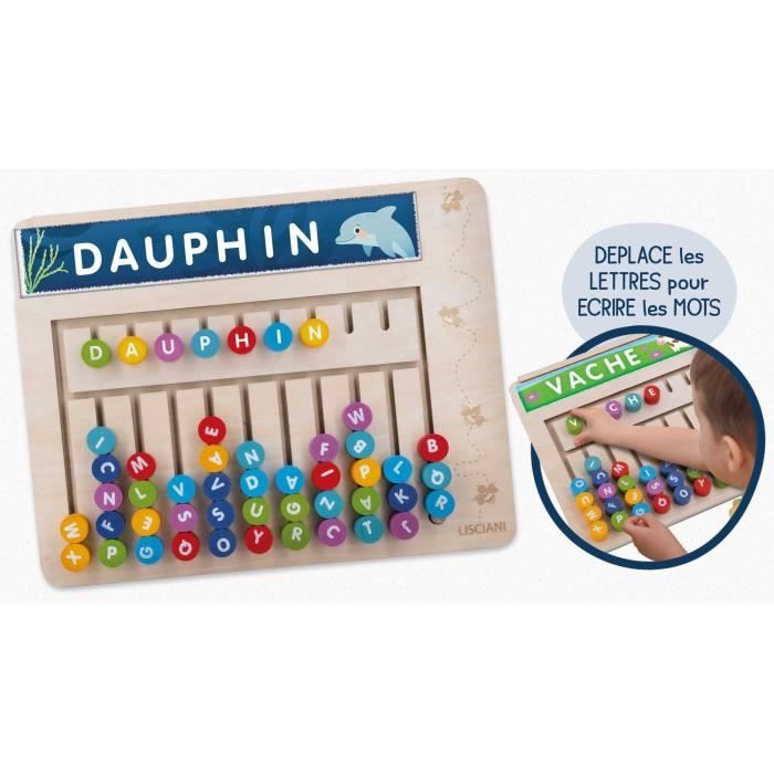 Word search - Montessori game - MONTESSORI - Wooden board, magnetic letters and numbers