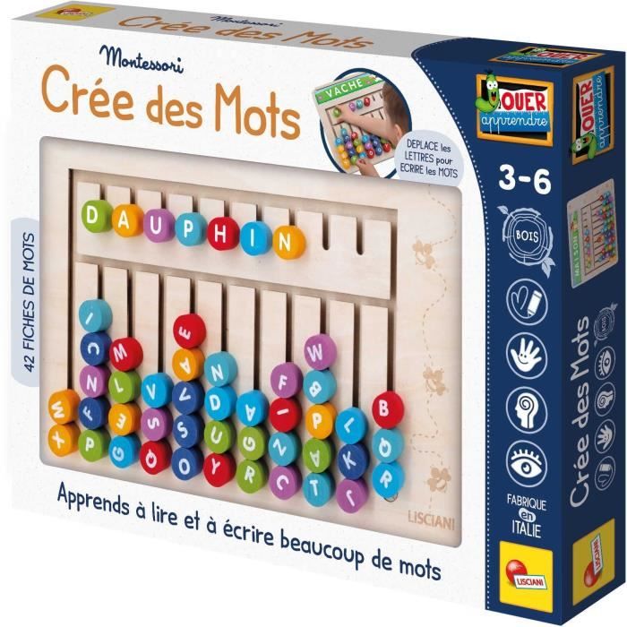 Word search - Montessori game - MONTESSORI - Wooden board, magnetic letters and numbers