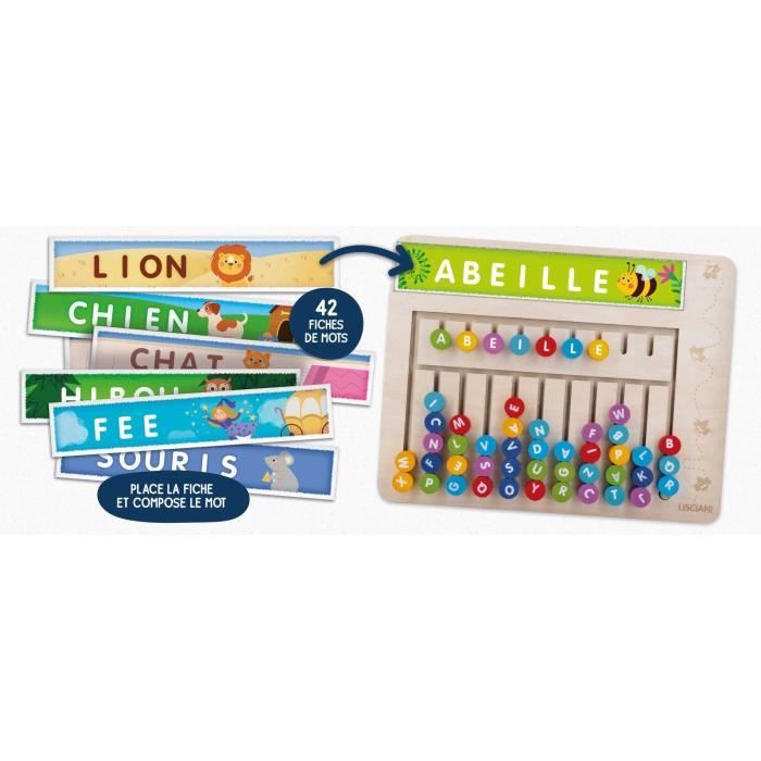 Word search - Montessori game - MONTESSORI - Wooden board, magnetic letters and numbers