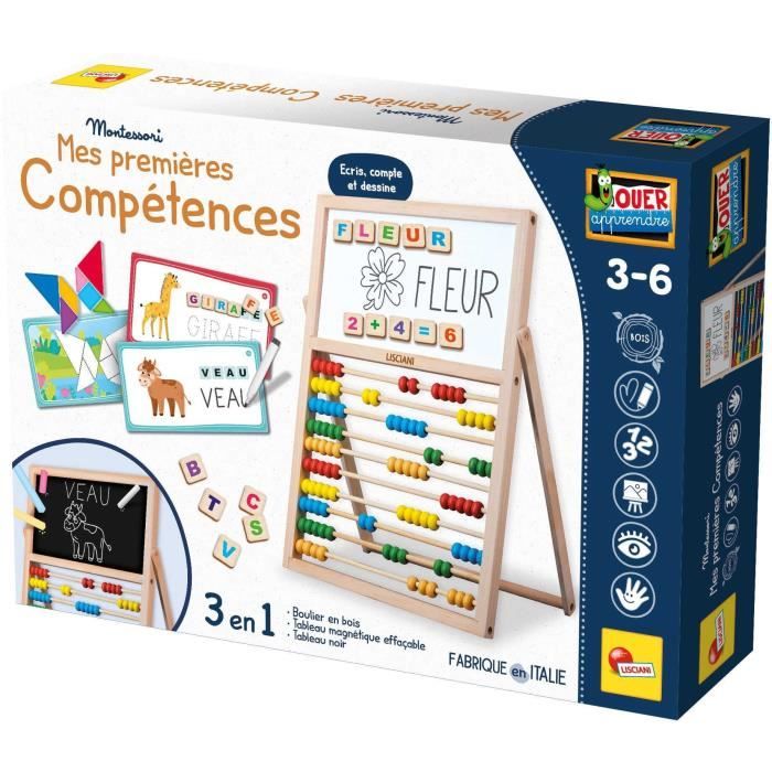 My First Skills Easel - Montessori Game - MONTESSORI - Double-Sided Board, Magnetic Letters and Numbers