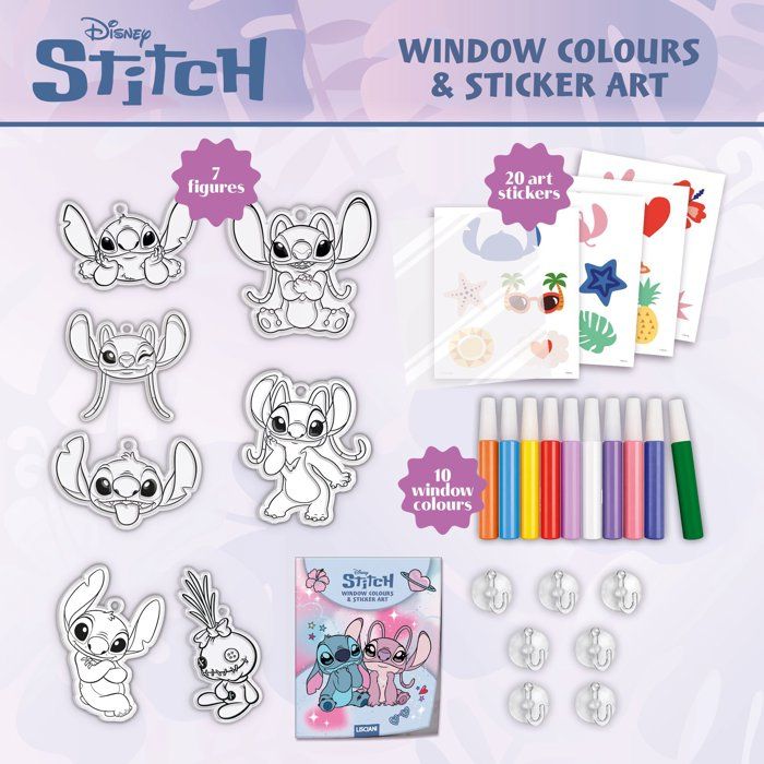 Stitch & Angel Windows to Decorate - Craft Set - LISCIANI - Decorative Stained Glass - Custom Stickers