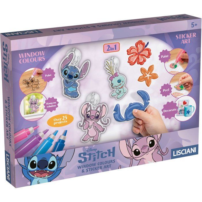 Stitch & Angel Windows to Decorate - Craft Set - LISCIANI - Decorative Stained Glass - Custom Stickers