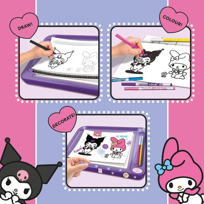 Drawing School with Light Table - LISCIANI - My Melody & Kuromi - Light Table - Easy to Trace